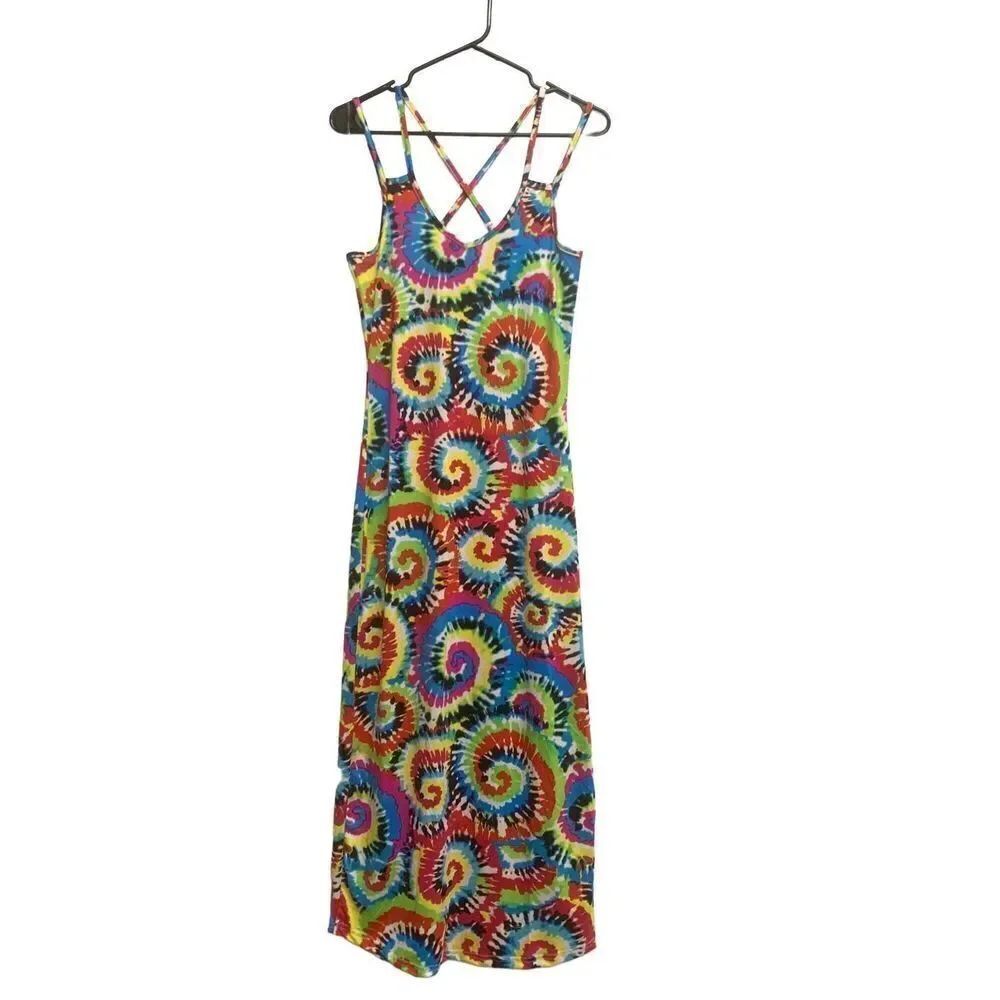 Multicolored Tie Dye Patterned Dress